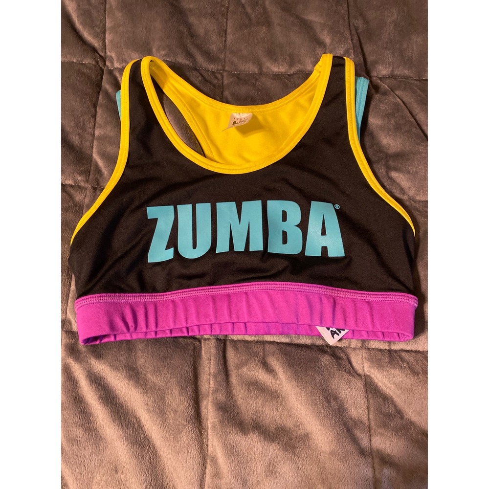 Zumba Wear Marvelous Sports Bra Colorblock Racerback  L 0422